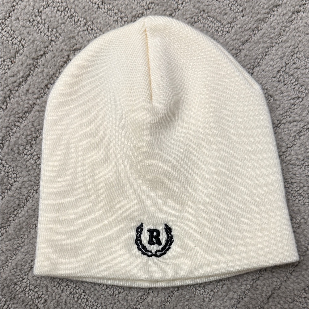 Roots Cream Beanie with Embroidered Logo